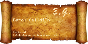 Baron Gellén névjegykártya